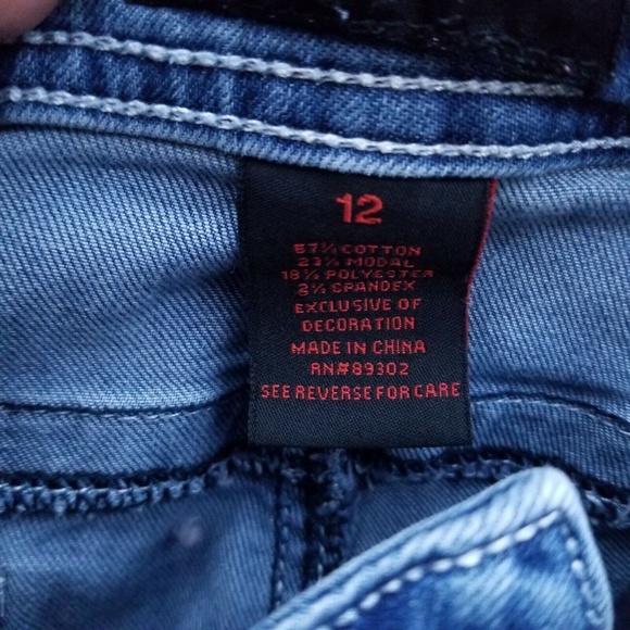 Earl Jeans Women's 12 Skinny Blue Bootcut Jeans Embroidered 32.5" 29" 9.75" - Picture 5 of 11